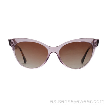 Gafas de sol de ojo de gato polarizado de acetato de inyección UV400